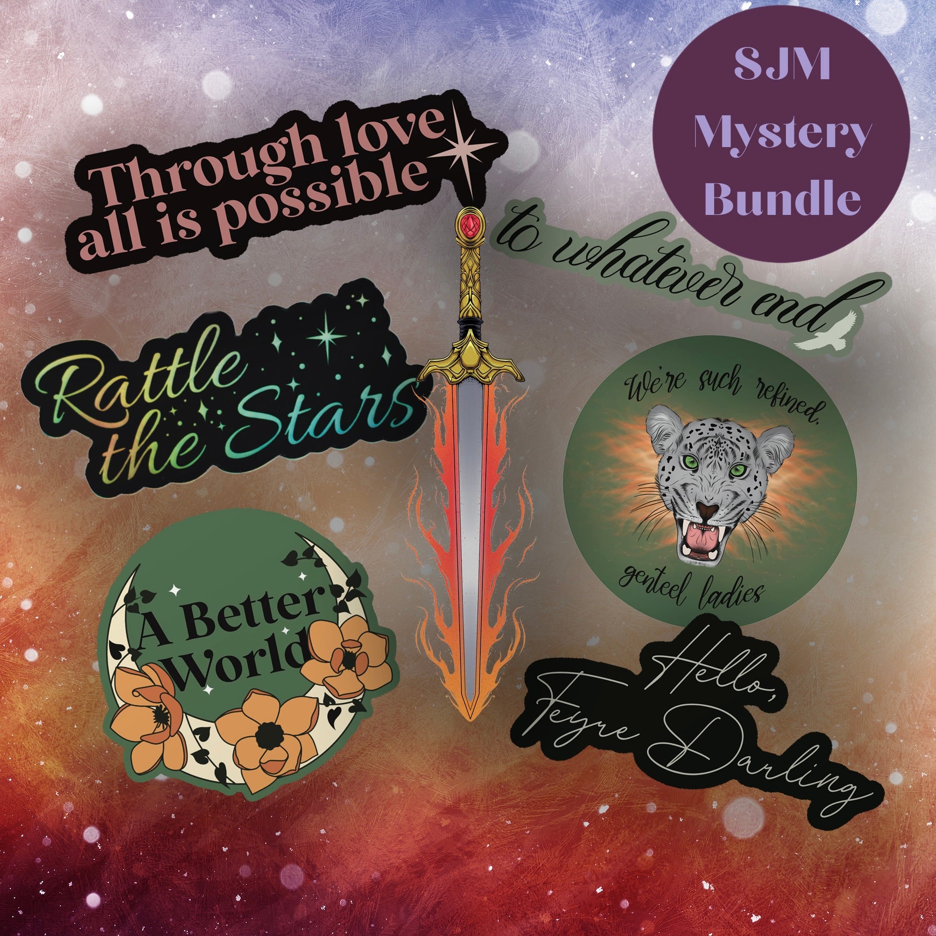 SJM Bundle - 1 of Each: Art Print, Bookmark, Sticker