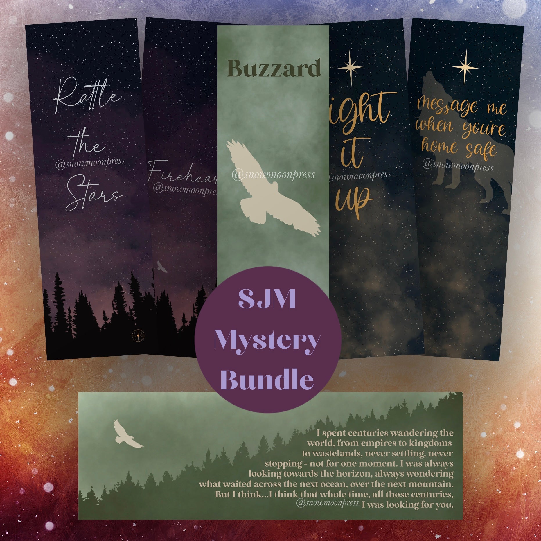 SJM Bundle - 1 of Each: Art Print, Bookmark, Sticker