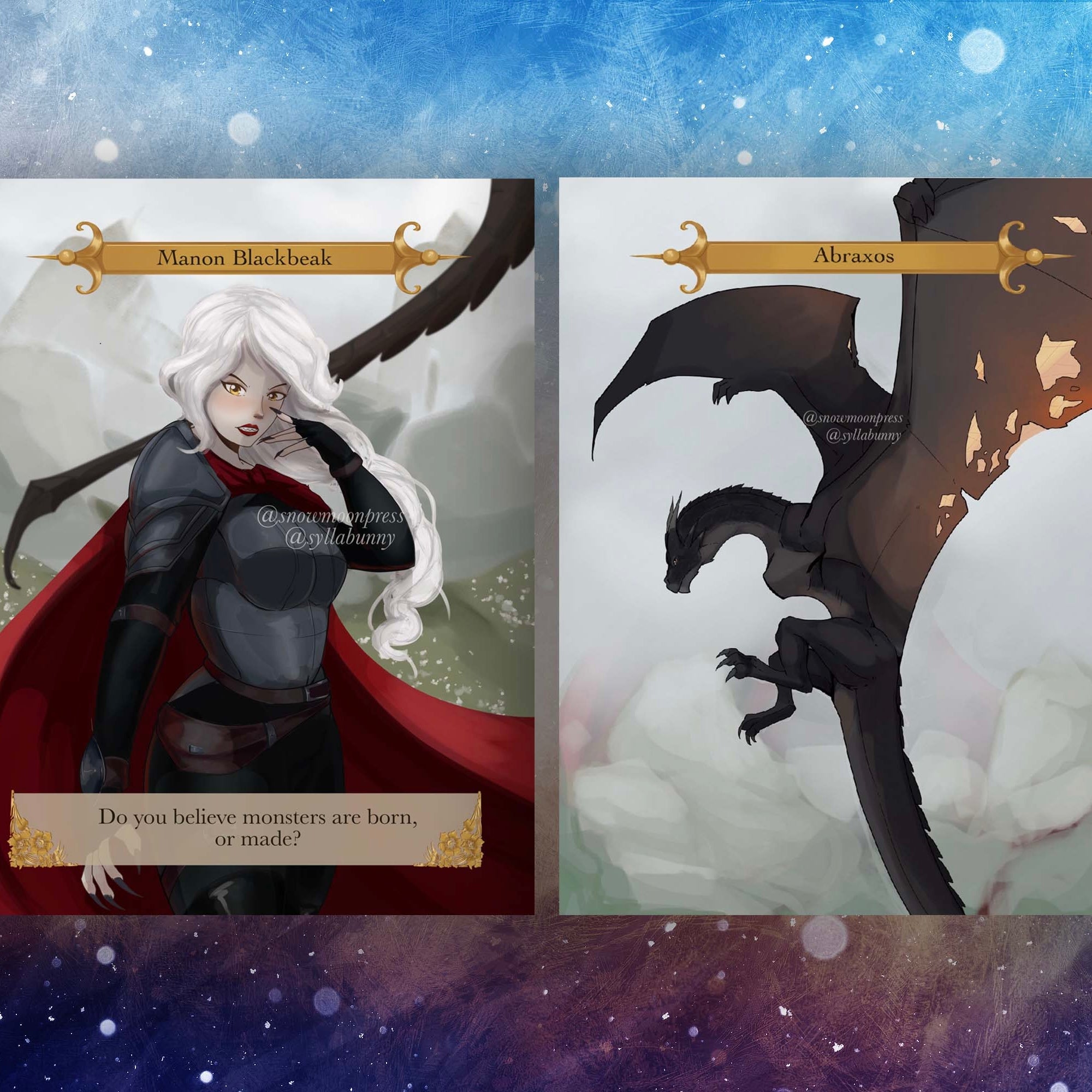 Manon Blackbeak & Abraxos Character Card